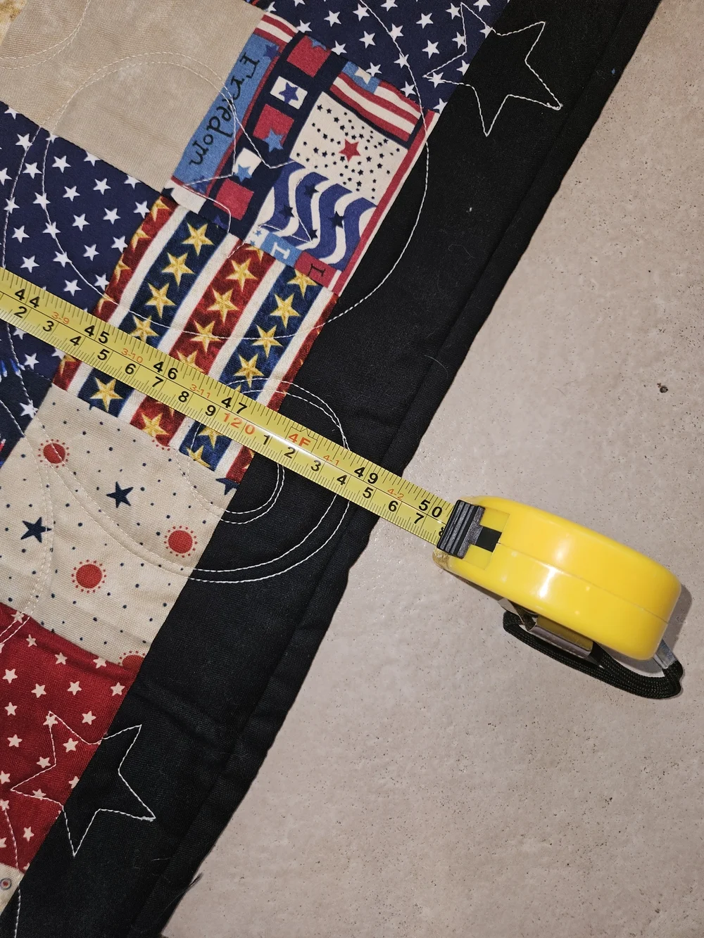 Handmade Patriotic Eagle Quilted Throw Blanket - Blue, Red, White